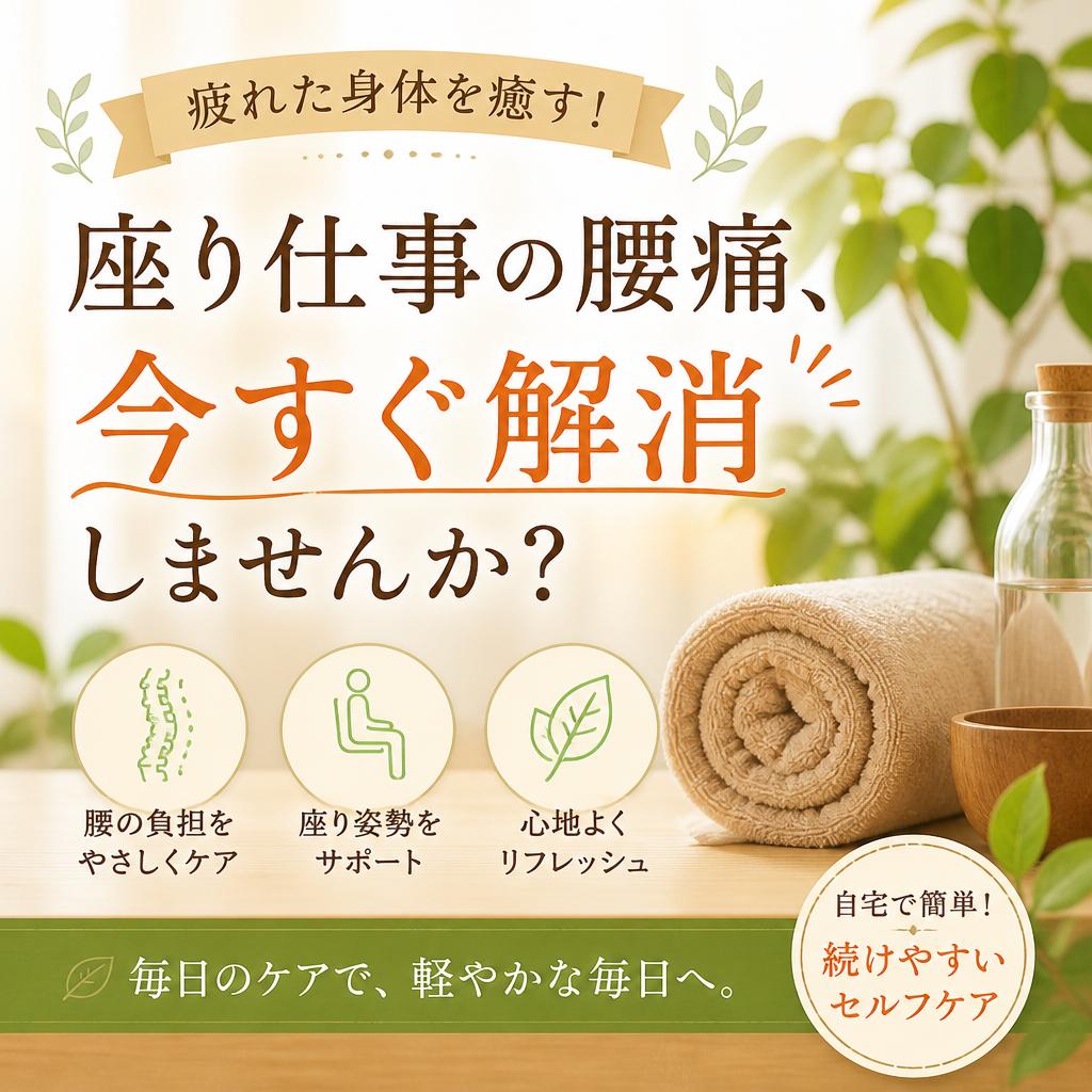疲れた身体を癒す！座り仕事の腰痛、今すぐ解消しませんか？