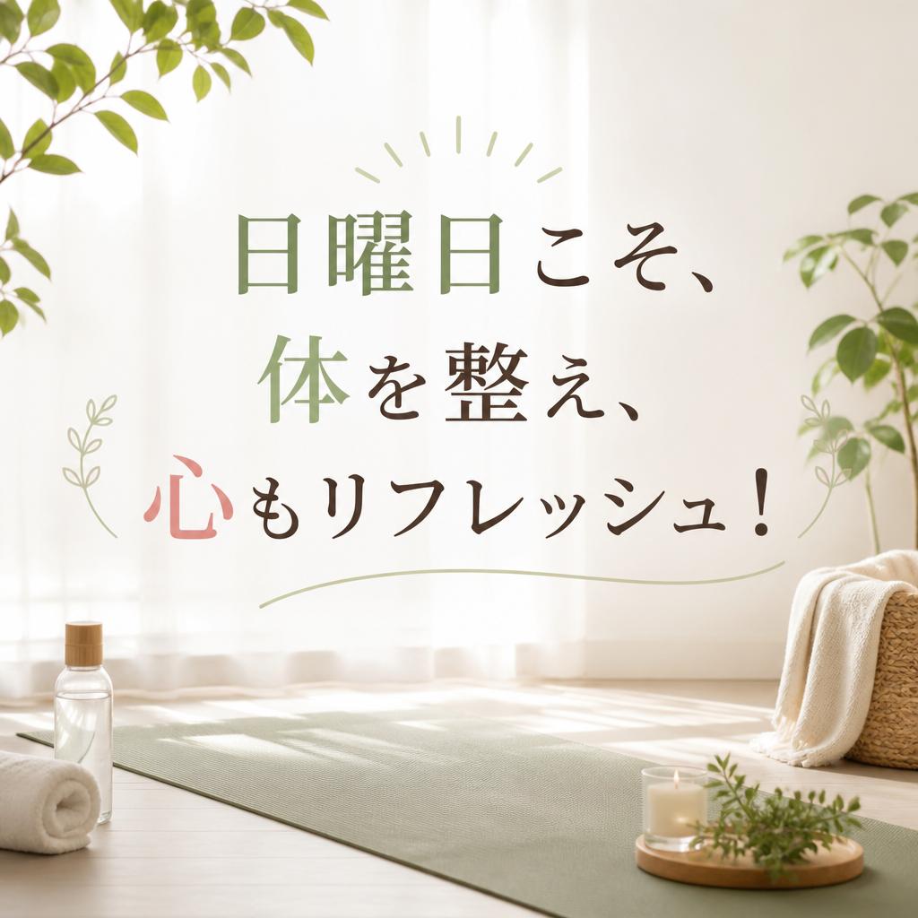 日曜日こそ、体を整え、心もリフレッシュ！