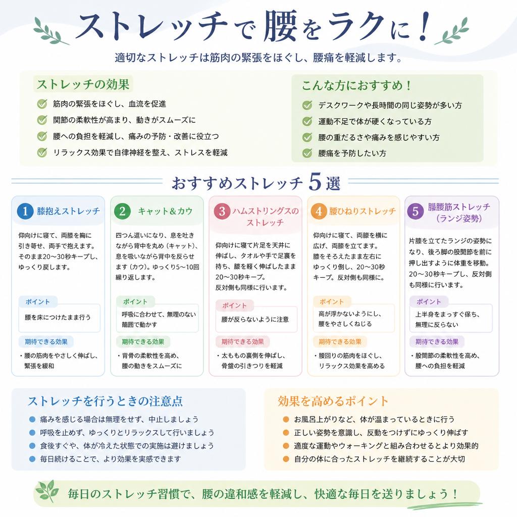 ストレッチで効果的に改善