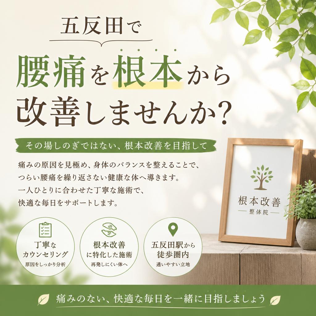 五反田で腰痛を根本から改善しませんか？