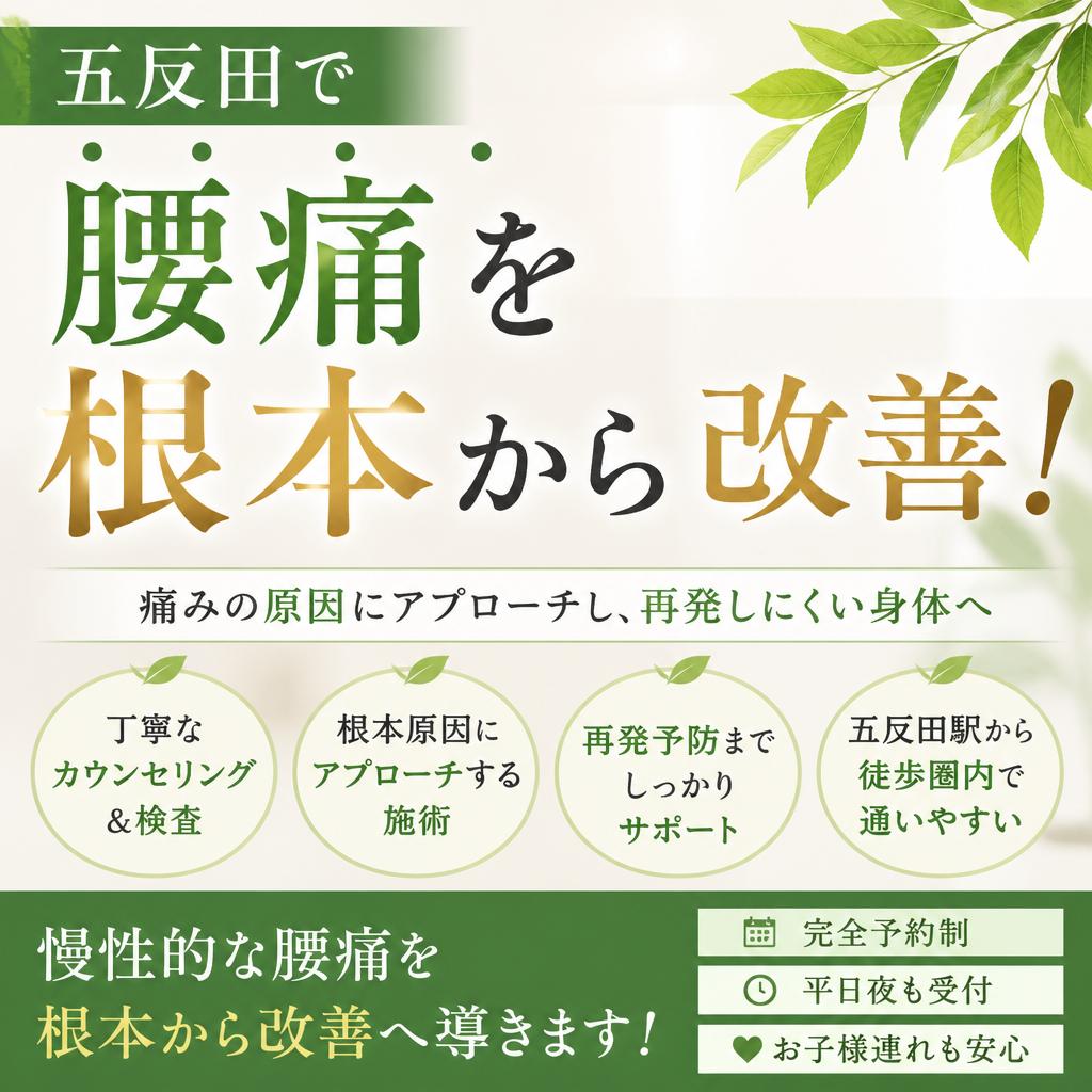 五反田で腰痛を根本から改善！