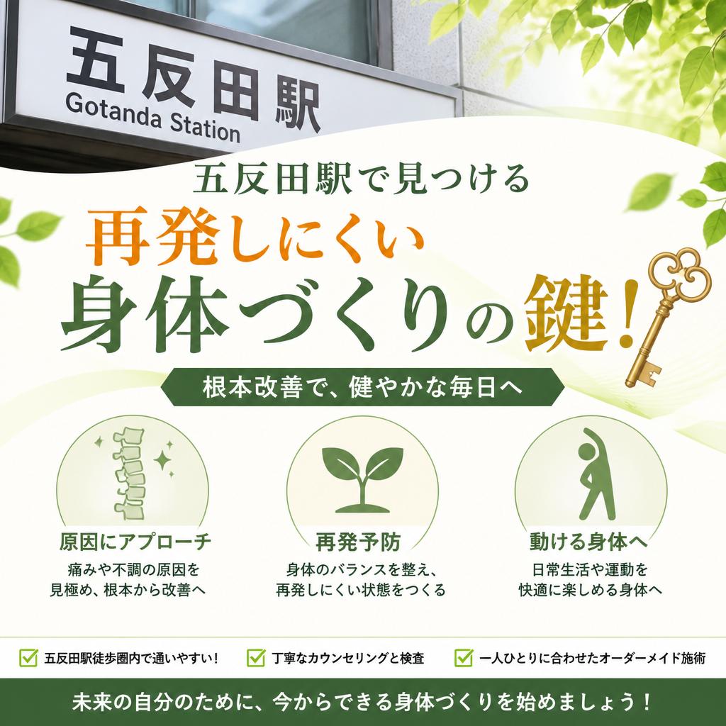 五反田駅で見つける再発しにくい身体づくりの鍵！
