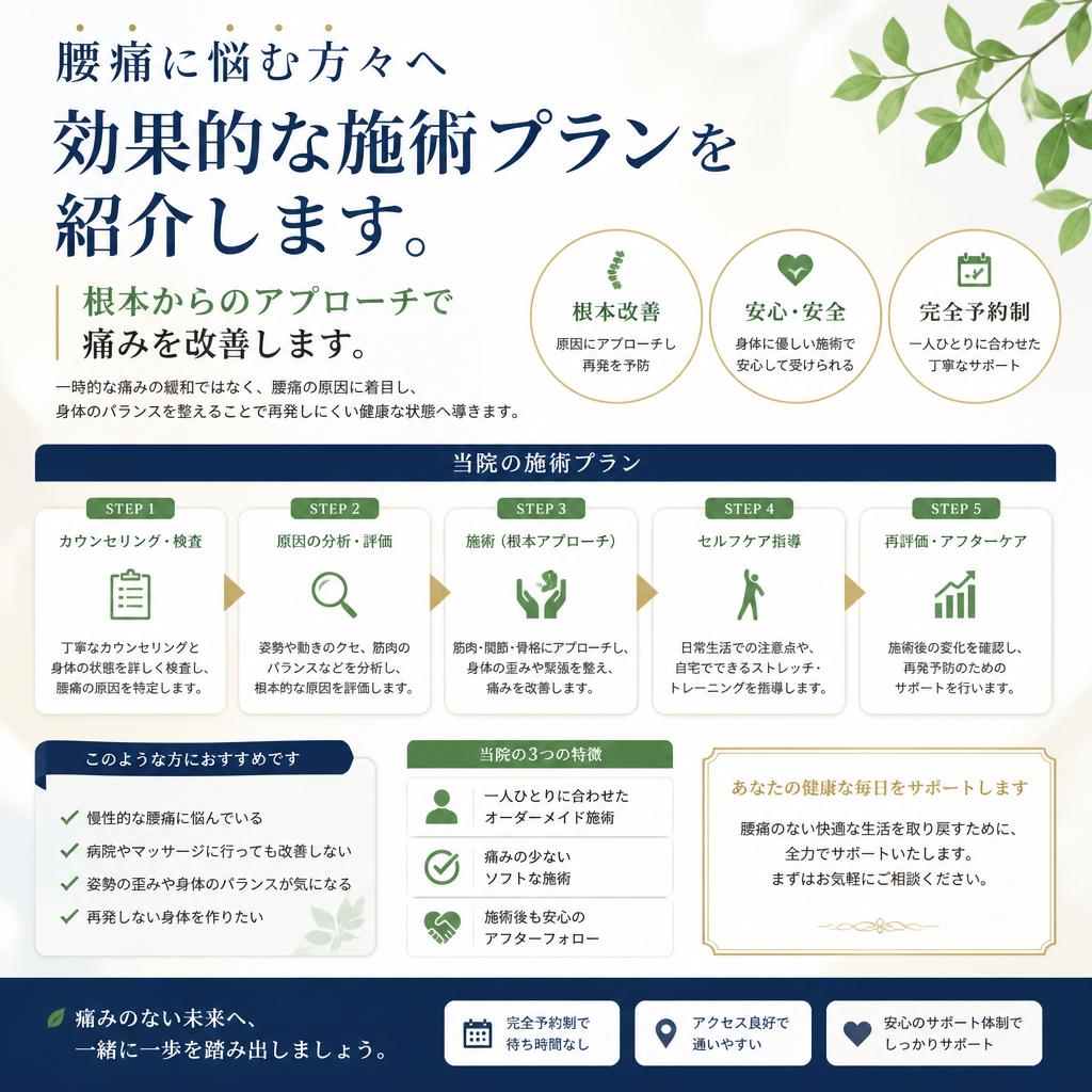 腰の痛み改善プラン