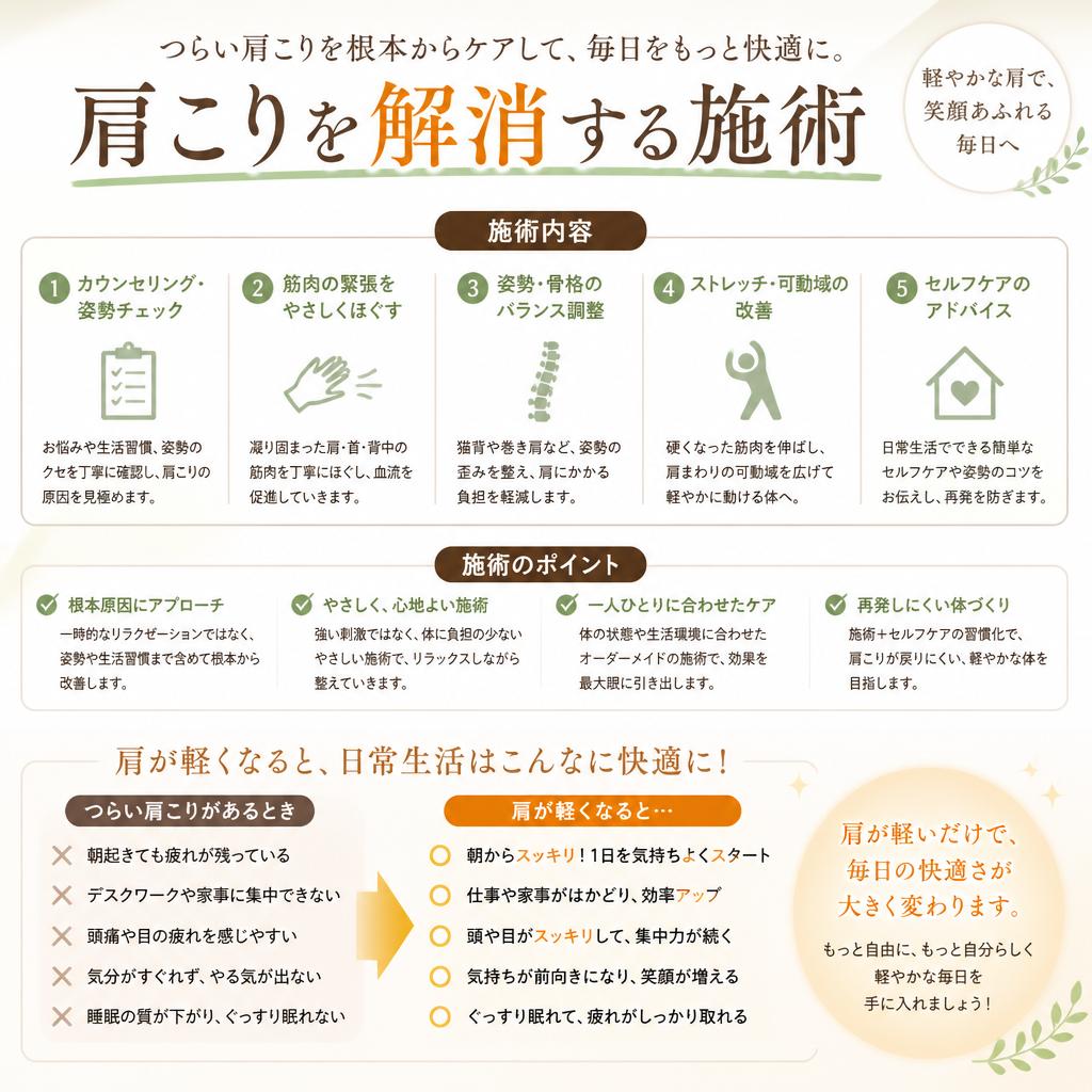 肩のコリ解消と快適な生活