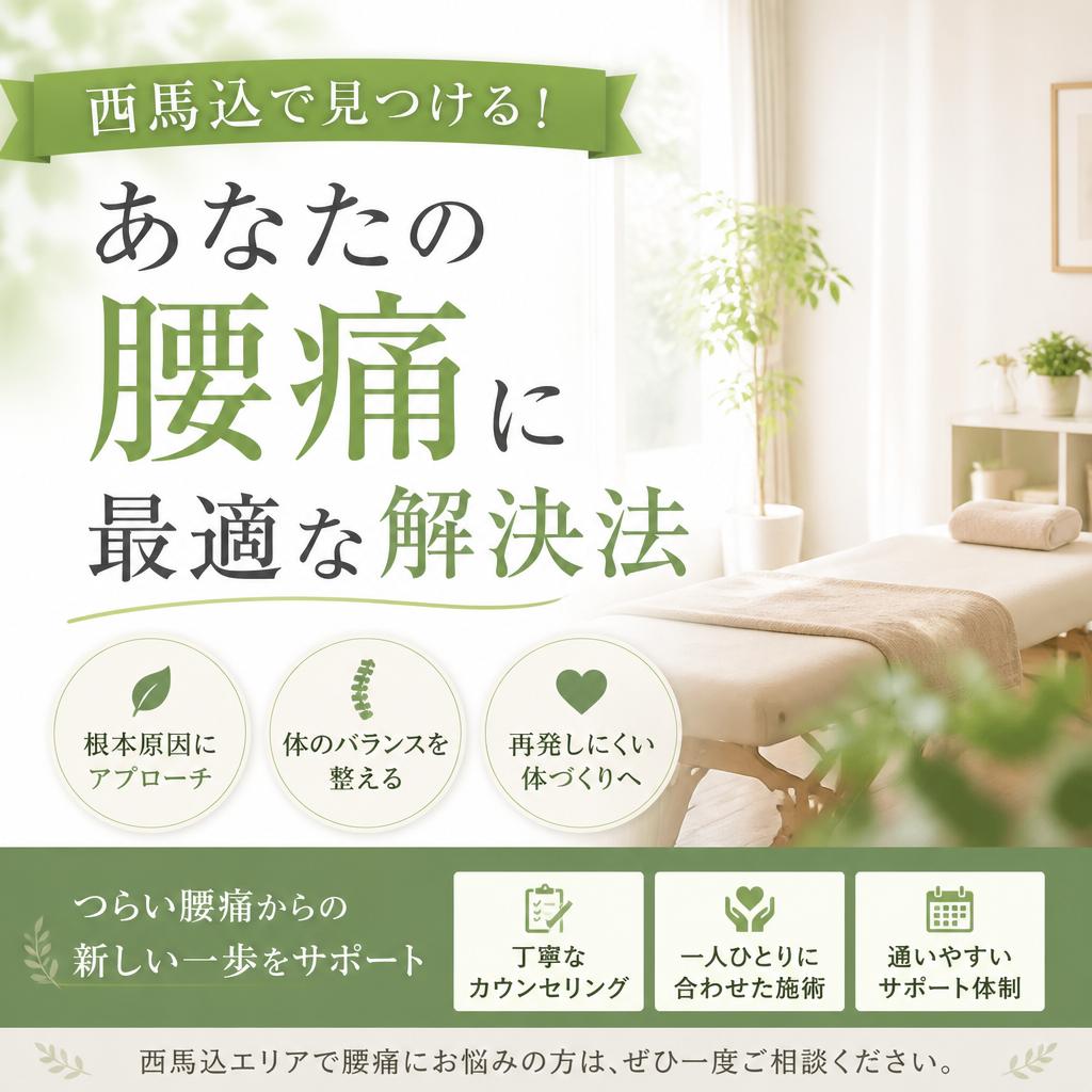 西馬込で見つける！あなたの腰痛に最適な解決法