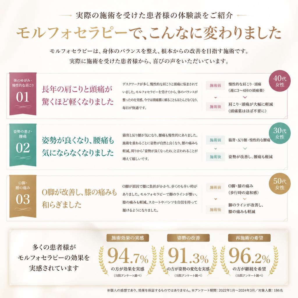 患者様の声：モルフォセラピーの実績