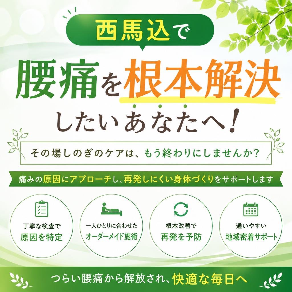 西馬込で腰痛を根本解決したいあなたへ！