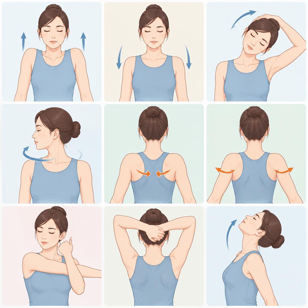 首・肩こりをいたわるやさしいストレッチ